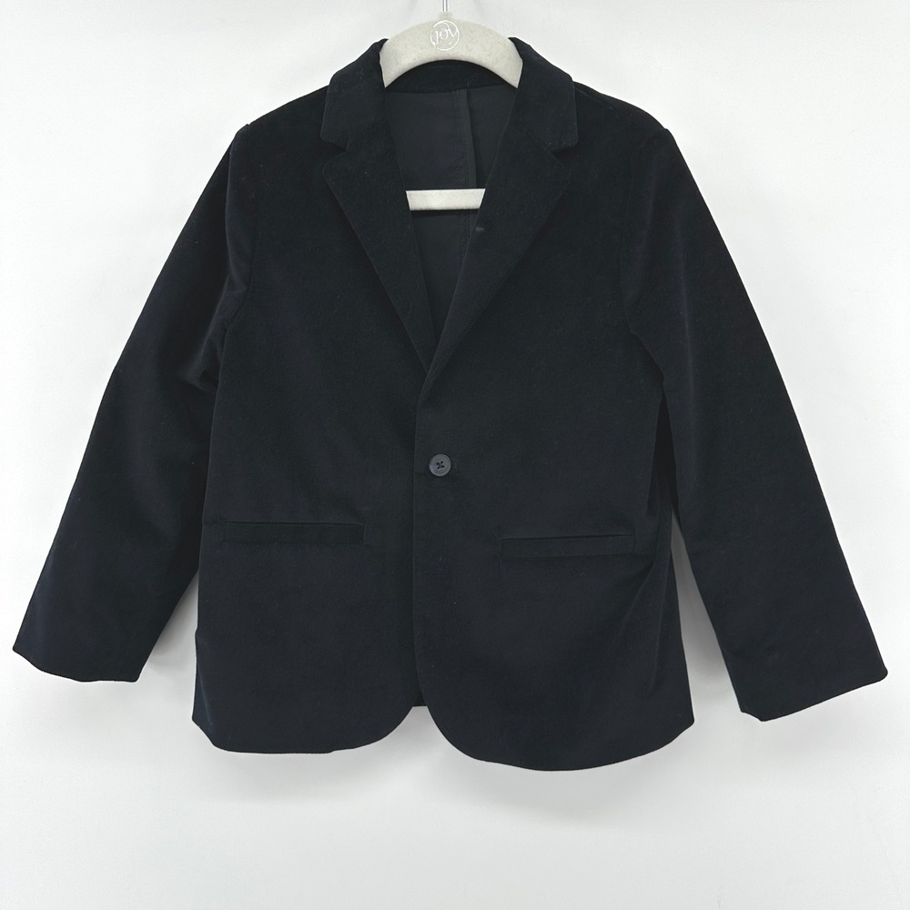 Zara Kids Boys Black Velvet Blazer Sport Coat Jacket 4-5 Years 110cm EUC